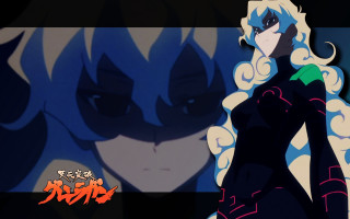 Blue hair yandere nia teppelin - a black outfit free wallpaper