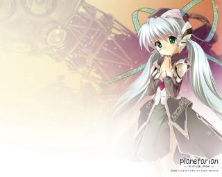 Anime girl white hair white - planet free wallpaper