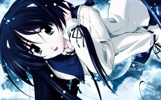 Anime girl snow laying eyes - the wind free wallpaper