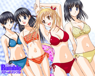 Group women bikinis anime blue - a group of women free wallpaper