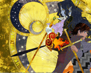 Woman sword shield clock fantasy - brian and wendy froud free wallpaper