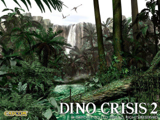 Jungle waterfall birds dino crisis - neoprimitivism free wallpaper