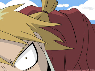 Blonde hero redcape anime watermark - a red cape free wallpaper