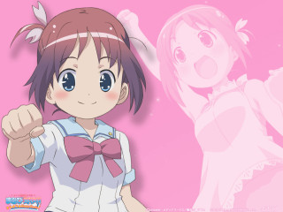 Girl pointing pink background portrait - a girl free wallpaper