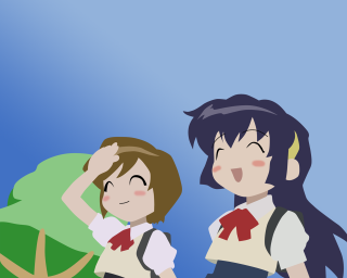 Couple people tree sky rayonism - plain background free wallpaper for desktop