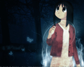 Woman red jacket butterfly night - a red jacket free wallpaper for desktop