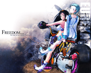 Cyberpunk anime motorcycle girls aqua - a guy free wallpaper