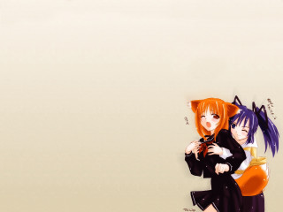 Anime girls umbrella hug cat - umbrella free wallpaper