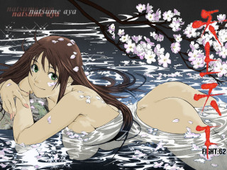 Woman water flowers ribbon anime - a red ribbon free wallpaper