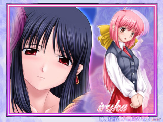 Pink hair black white shirt - character portrait free wallpaper