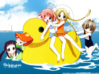Girls duck water anime bikini - a group of girls free wallpaper
