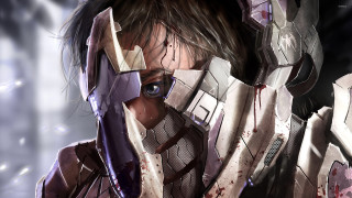 Masked knife bloody face debris - a bloody face free wallpaper