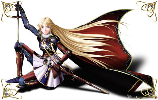 Blonde haired heroine sword shield - a sword and a shield free wallpaper