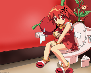 Woman toilet plant redwalls aliceprin - a bathroom free wallpaper
