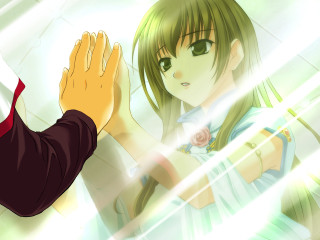 Man woman hands window sunlight - reflection free wallpaper