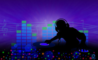 Dj headphones purple background music - a musical note free wallpaper