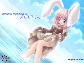 Bunny girl wave blue sky - a bunny ear free wallpaper