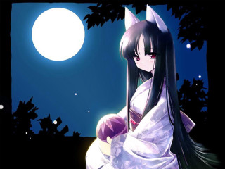 Woman moon cat ears bamboo - a cat ear free wallpaper