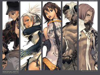 Fantasy anime group line characters - different outfit free wallpaper