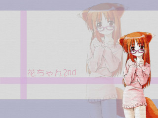 Girl glasses cat ears wall - widescreen free wallpaper