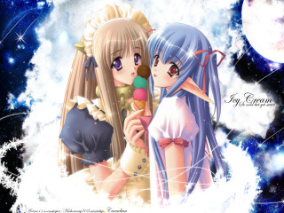 Anime girls moon cloud fireworks - cicely free wallpaper