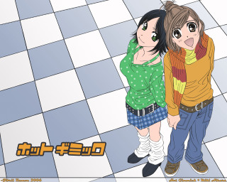 Checkered manga argyle girls belt - a text free wallpaper for desktop