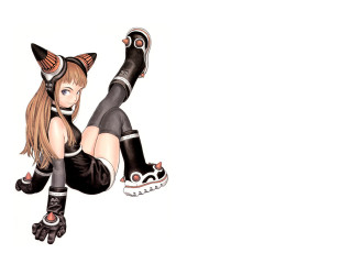 Woman cat ear headphones brown - a cat ear free wallpaper