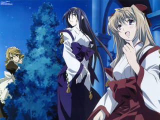 Forest night moon anime girls - a tree in a forest free wallpaper
