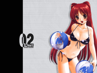 Cartoon girl red hair bikini - a cartoon girl free wallpaper