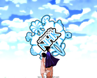Air zone manga couple blue - cloud behind them free wallpaper