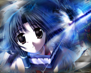 Anime girl sword cat blurry - a blurry background free wallpaper for desktop