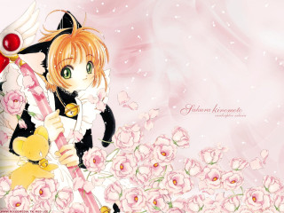 Anime girl bear flower cat - a teddy bear free wallpaper