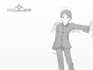 Angel wings manga gesture greyscale - his right hand free wallpaper