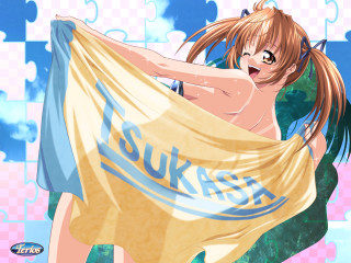 Woman towel blush blue sky - a towel free wallpaper