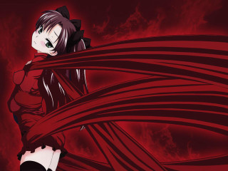 Ayako rokkaku red dress ribbon - a red ribbon free wallpaper