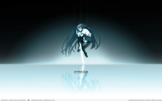 Woman long hair water kneeling - abstract illusionism free wallpaper