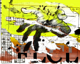 Yellow abstract illustration power lines - an abstract drawing free wallpaper