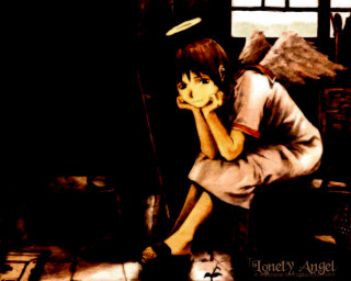 Girl angel wings halo anime - a painting of a girl free wallpaper