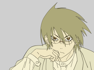 Awataguchi takamitsu man glasses pointing - glass free wallpaper