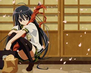 Woman sitting crossed legs anime 2 - chizuko yoshida free wallpaper