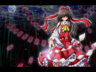 Anime girl red dress holography - a red ribbon free wallpaper