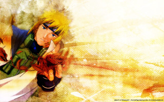 Anime yellowhair greeneyes redobject bangsgloves - a red object free wallpaper