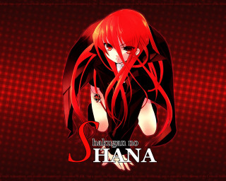 Shana anime redhair blackclothes blush - black clothes free wallpaper