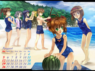 Beach girls calendar summer blue - other girl free wallpaper