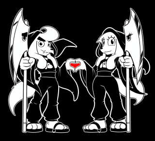 Cartoon couple heart flags holding - flag free wallpaper for tablet
