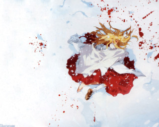 Bloody anime girl blood splatter - blood free wallpaper