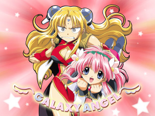 Galaxy angel anime characters flag - the bottom right corner free wallpaper