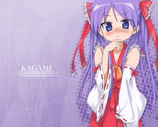 Anime girl purple hair red 2 - a white jacket free wallpaper