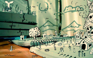 City drawing buildings people notebook - a childs drawing free wallpaper