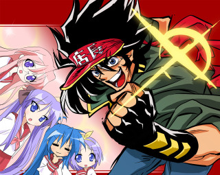 Cartoon hat sword red background - other character free wallpaper